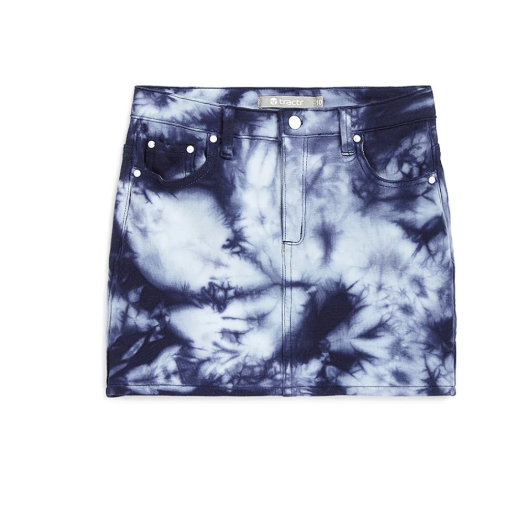 Tractr Lisa FRENCH TERRY Tie Dye Mini Skirt